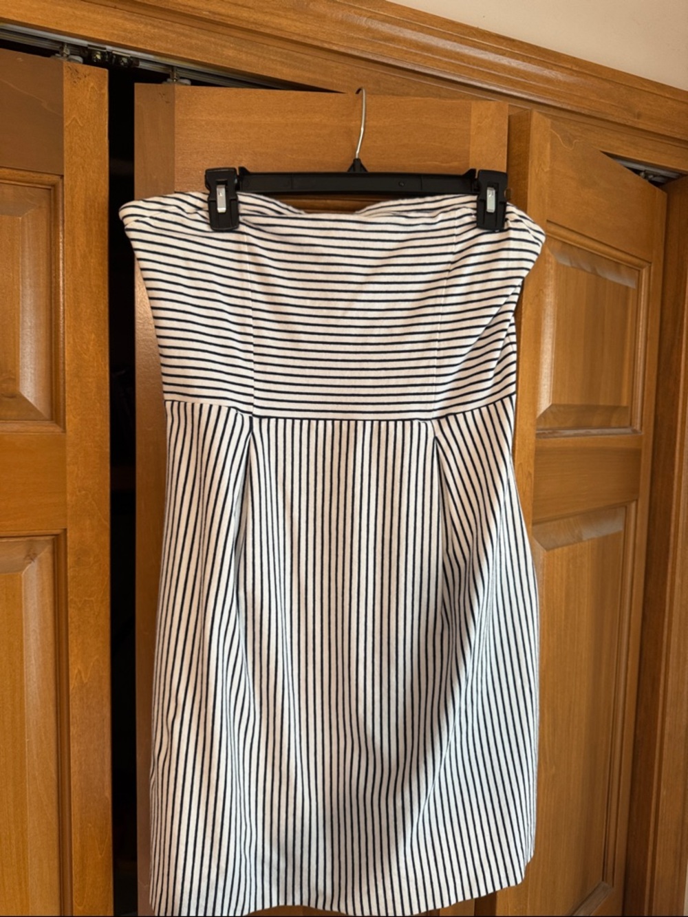 Old Navy Strapless Black and White Striped Dress